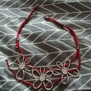 Red Cork silver Necklace